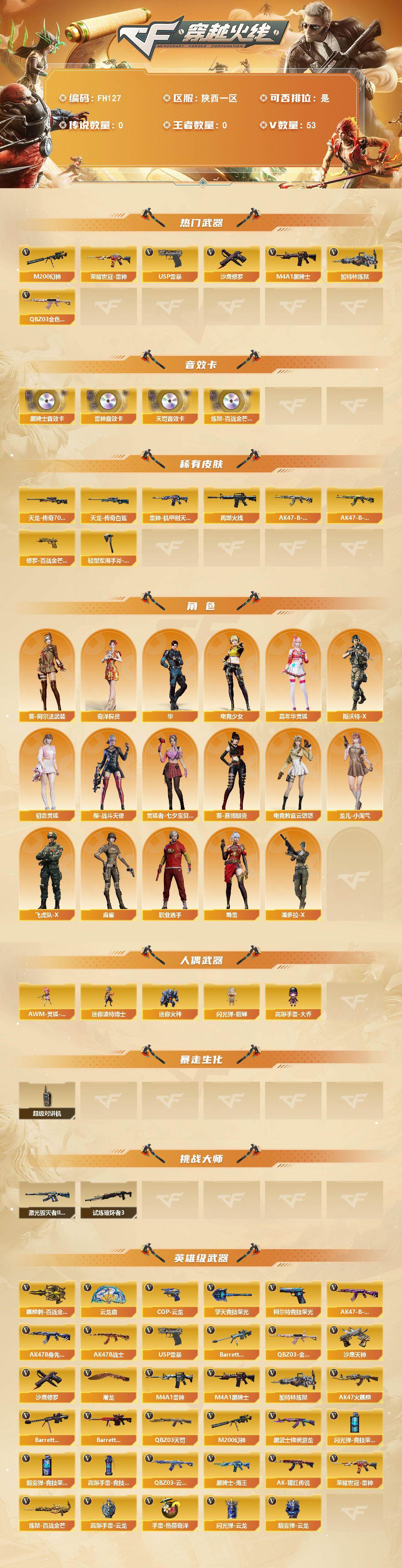 CFLX464122穿越火线账号详情图2