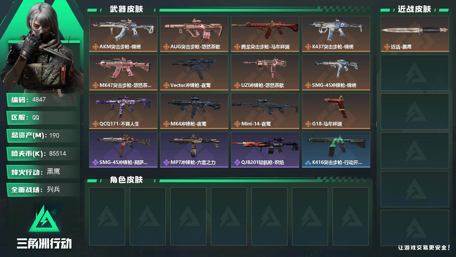 SJZQM476019三角洲行动账号详情图3