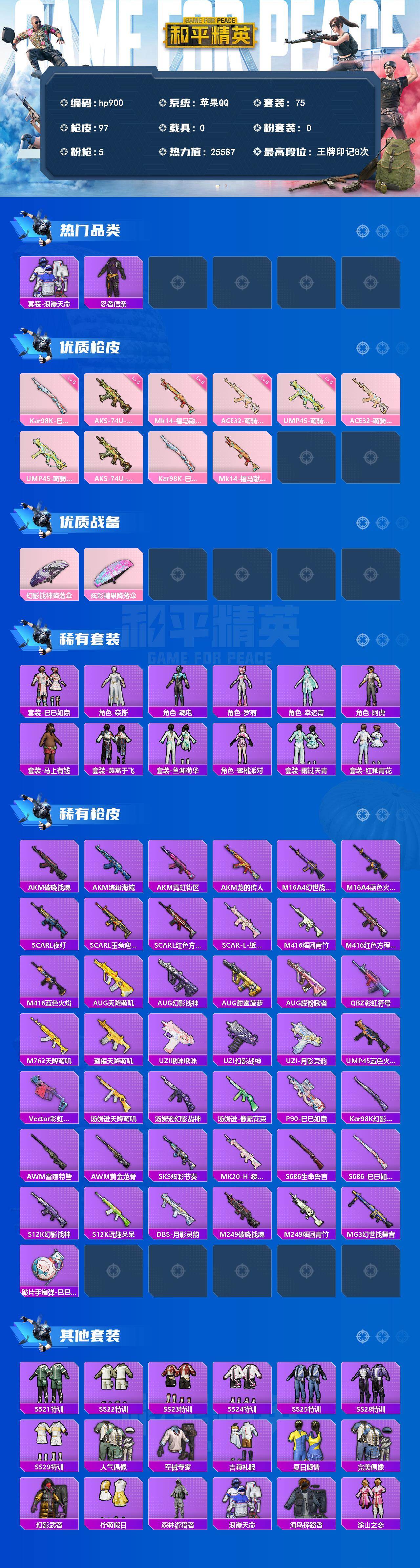 HPLX4137953和平精英账号详情图2