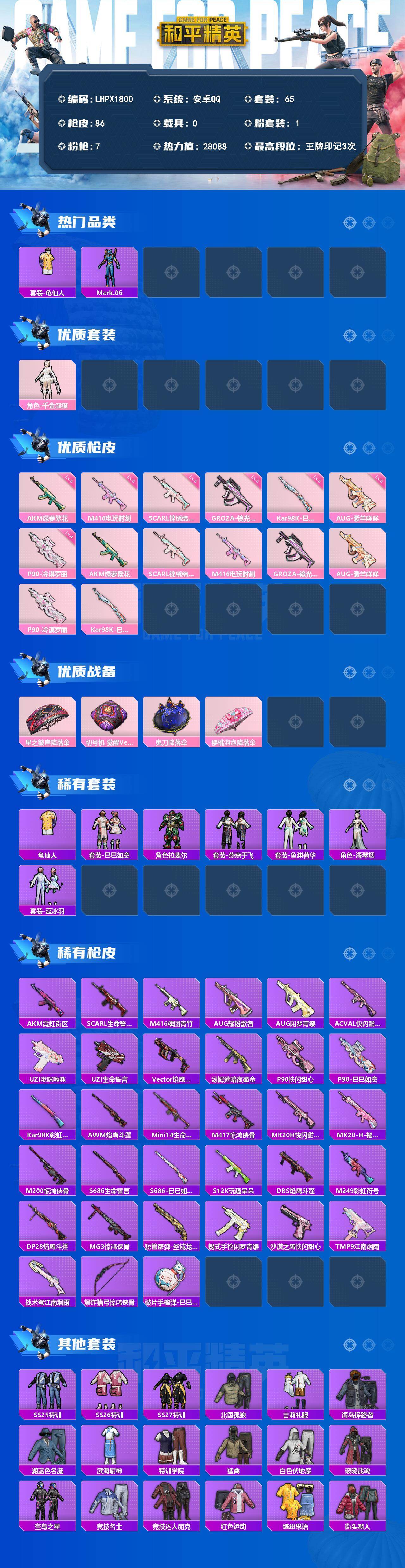 HPLE4140915和平精英账号详情图2