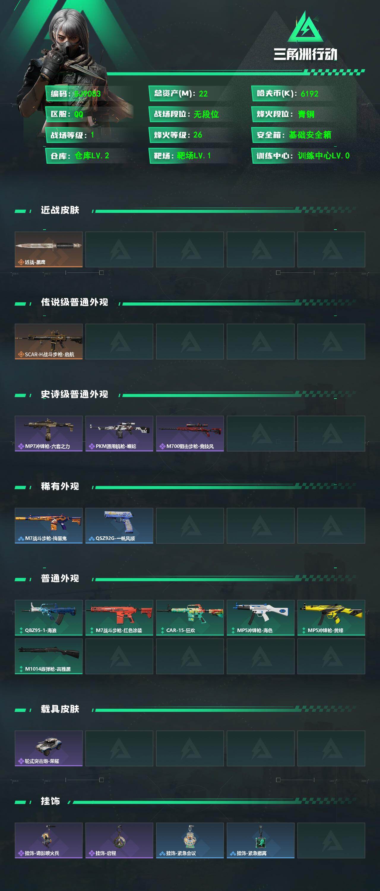 SJZEY477351三角洲行动账号详情图2