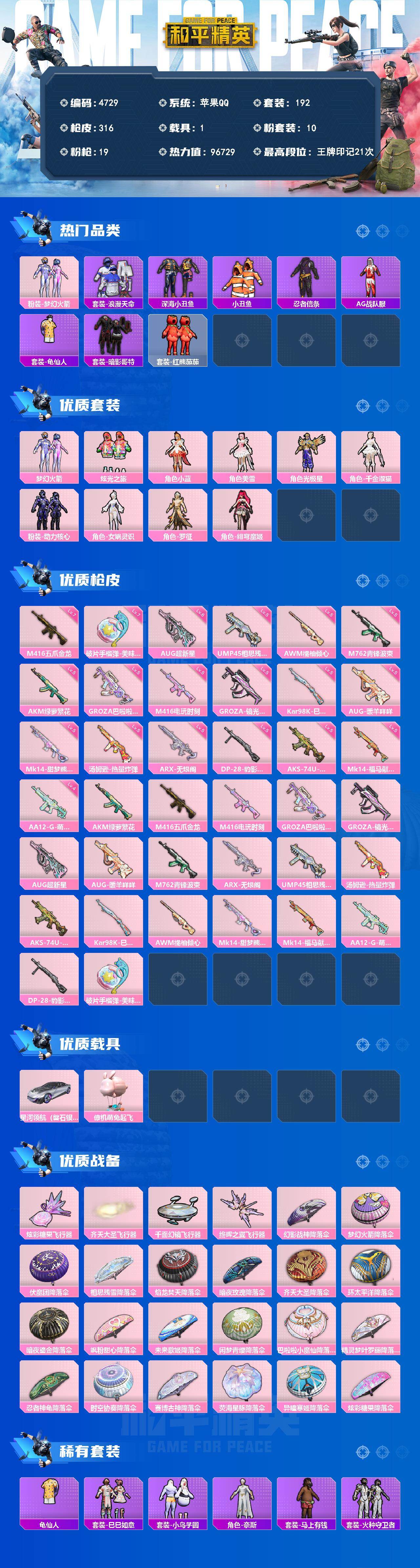 HPLX4138512和平精英账号详情图2