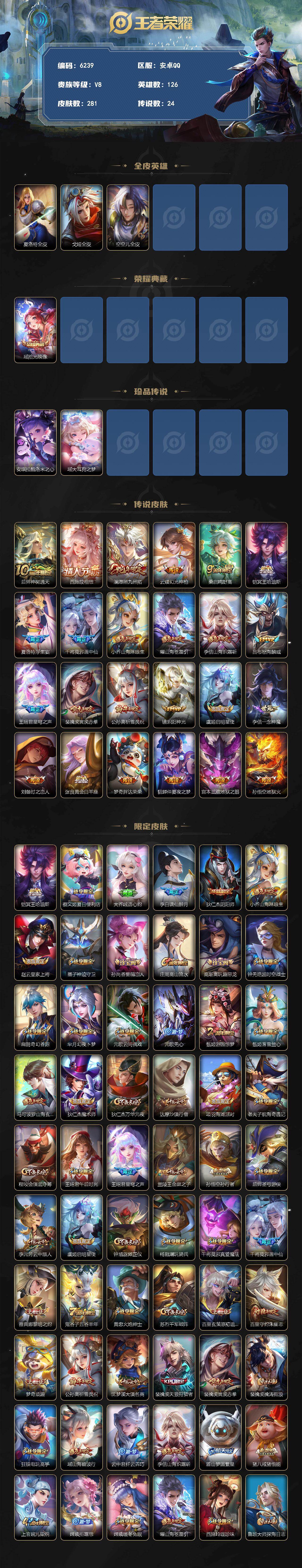 WZLX4252266王者荣耀账号详情图2