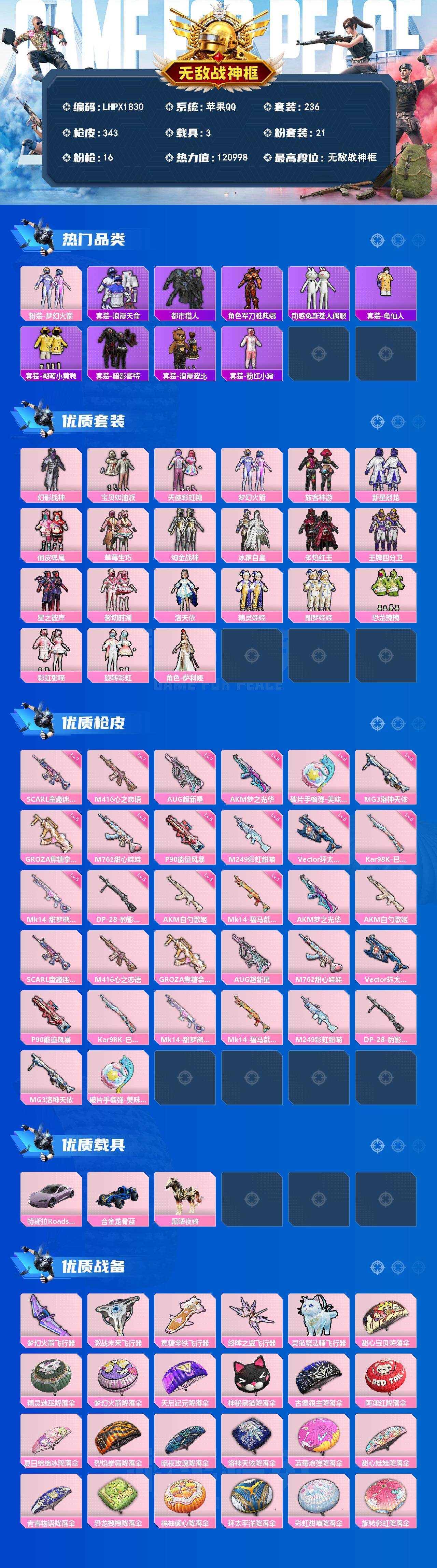 HPLE4140927和平精英账号详情图2