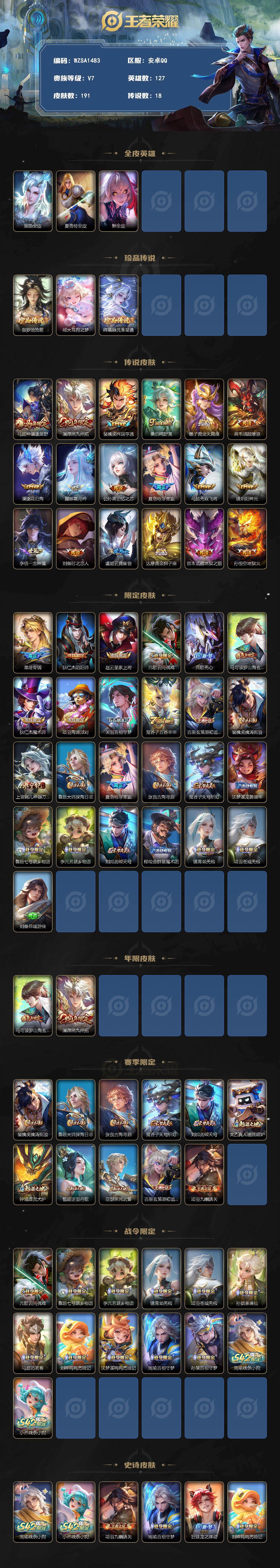 WZQM4257885王者荣耀账号详情图3