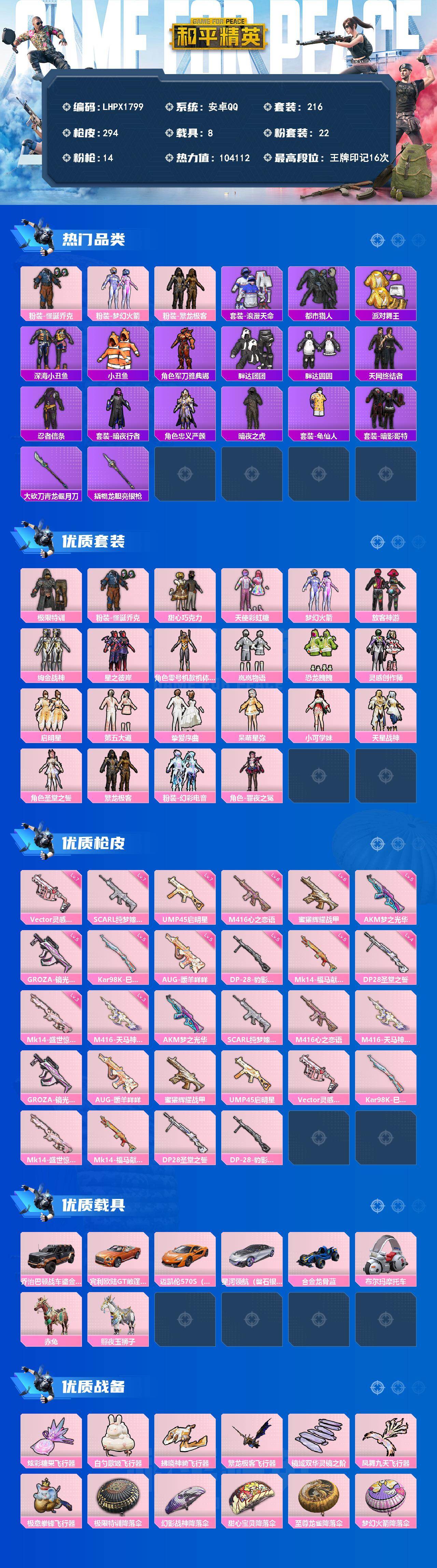 HPLE4140918和平精英账号详情图2