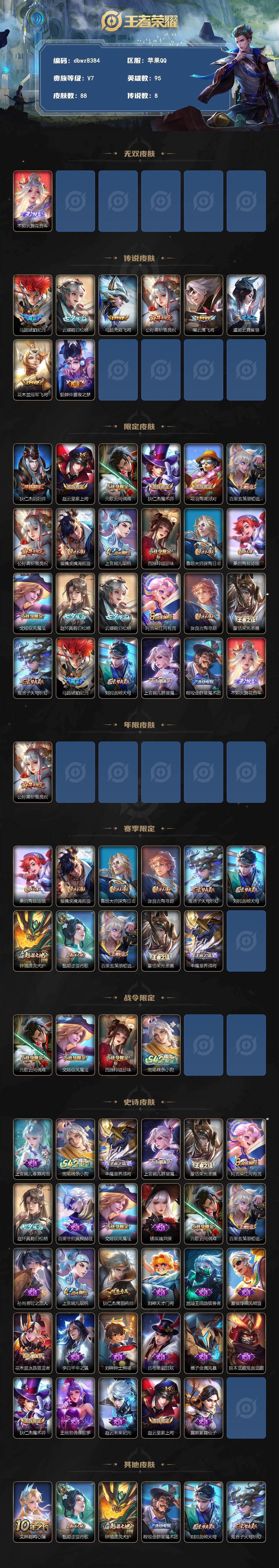 WZQM4255103王者荣耀账号详情图3