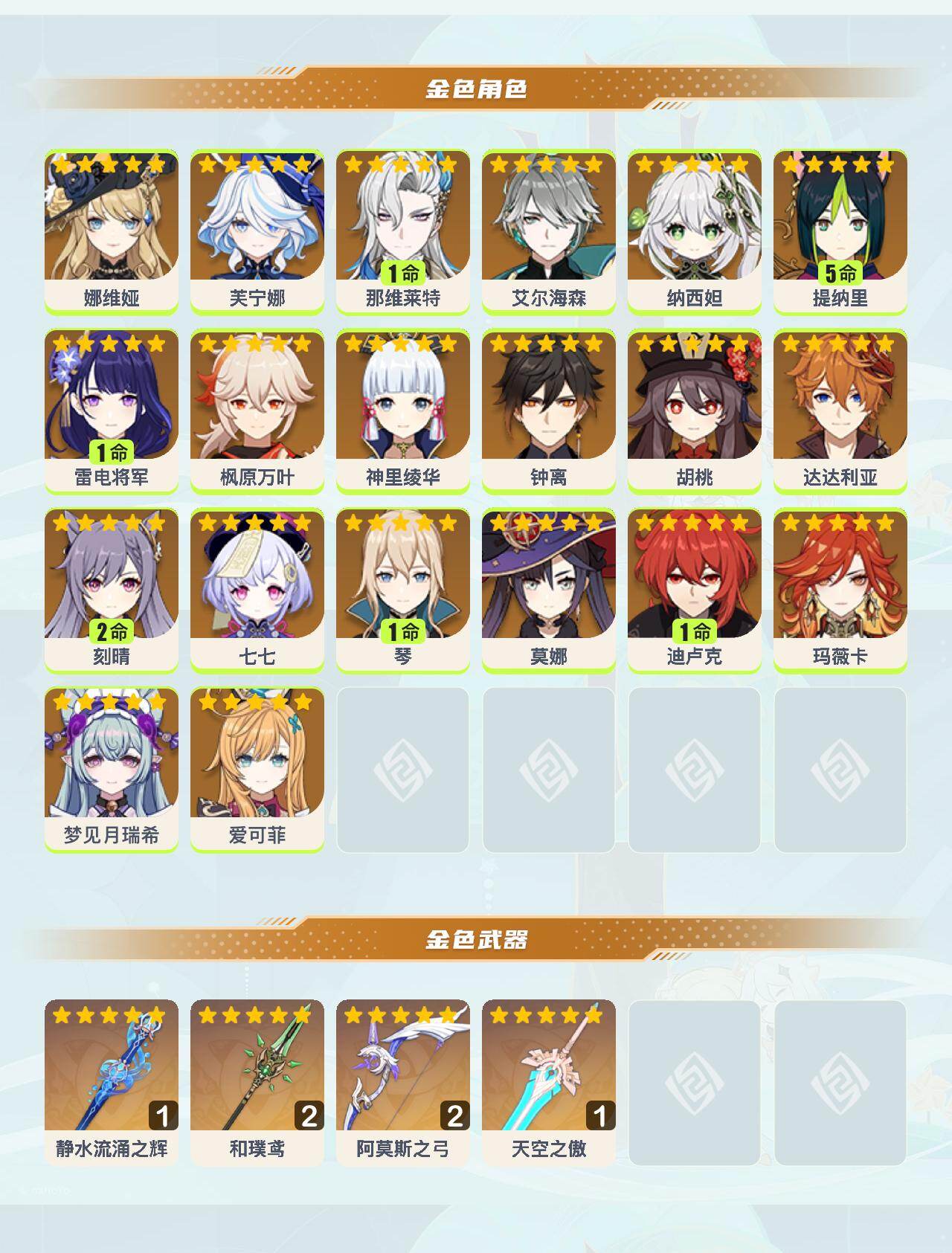 YSEY43725原神账号详情图3 YSEY43725原神账号详情图3