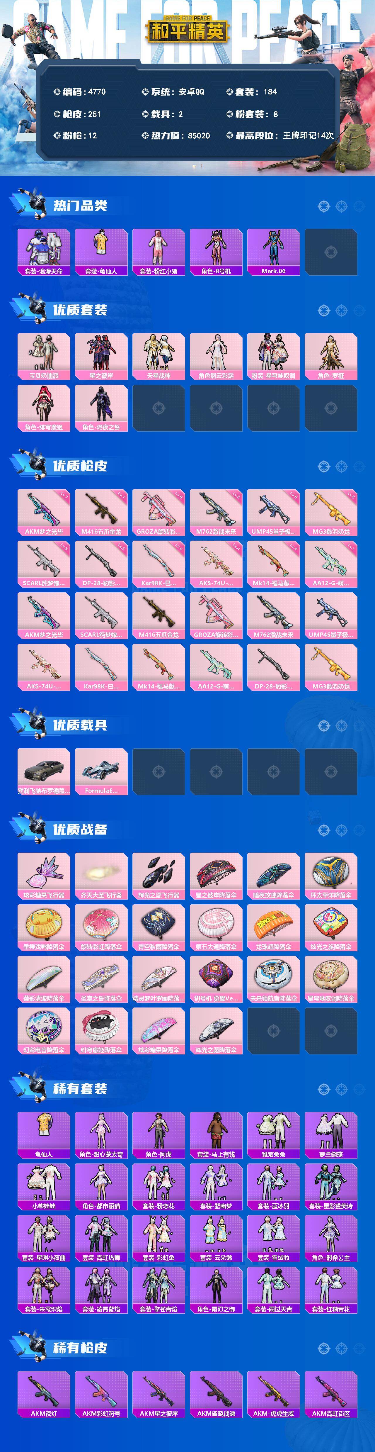 HPLX4140334和平精英账号详情图2