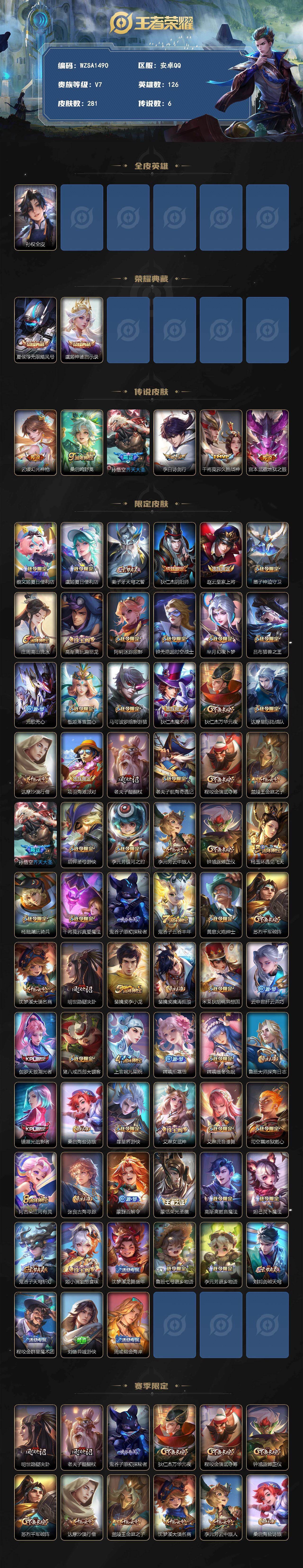 WZQM4257065王者荣耀账号详情图3