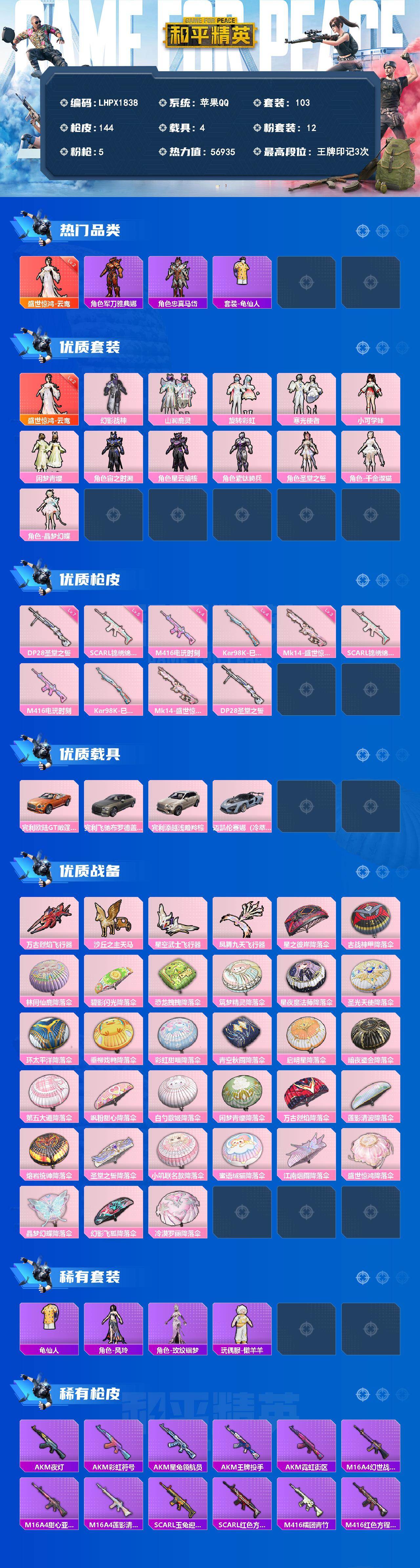HPLE4140948和平精英账号详情图2