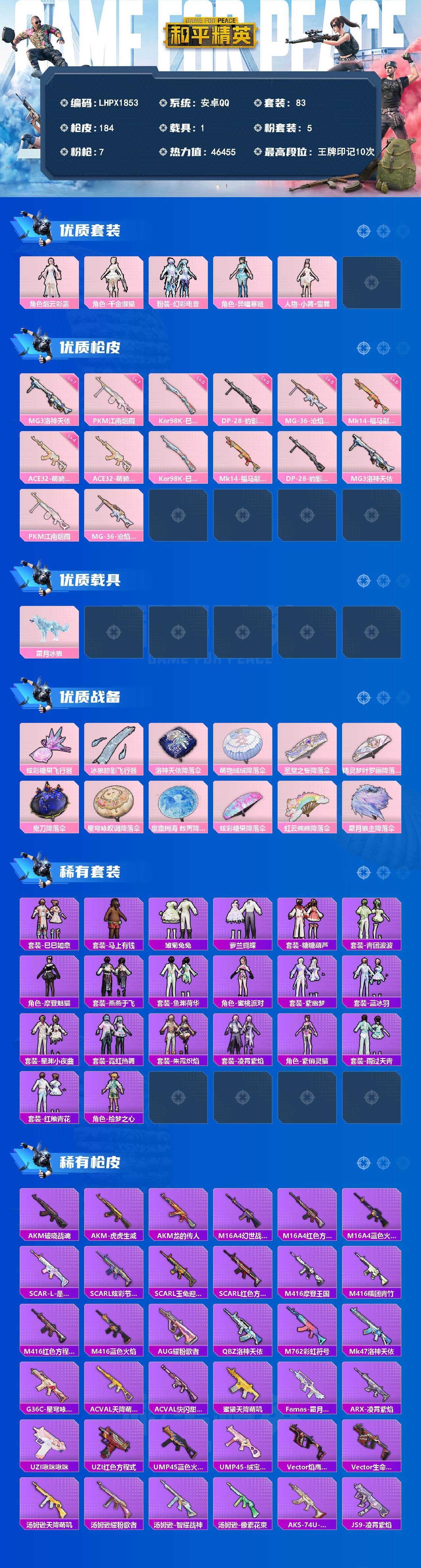 HPLE4145551和平精英账号详情图2