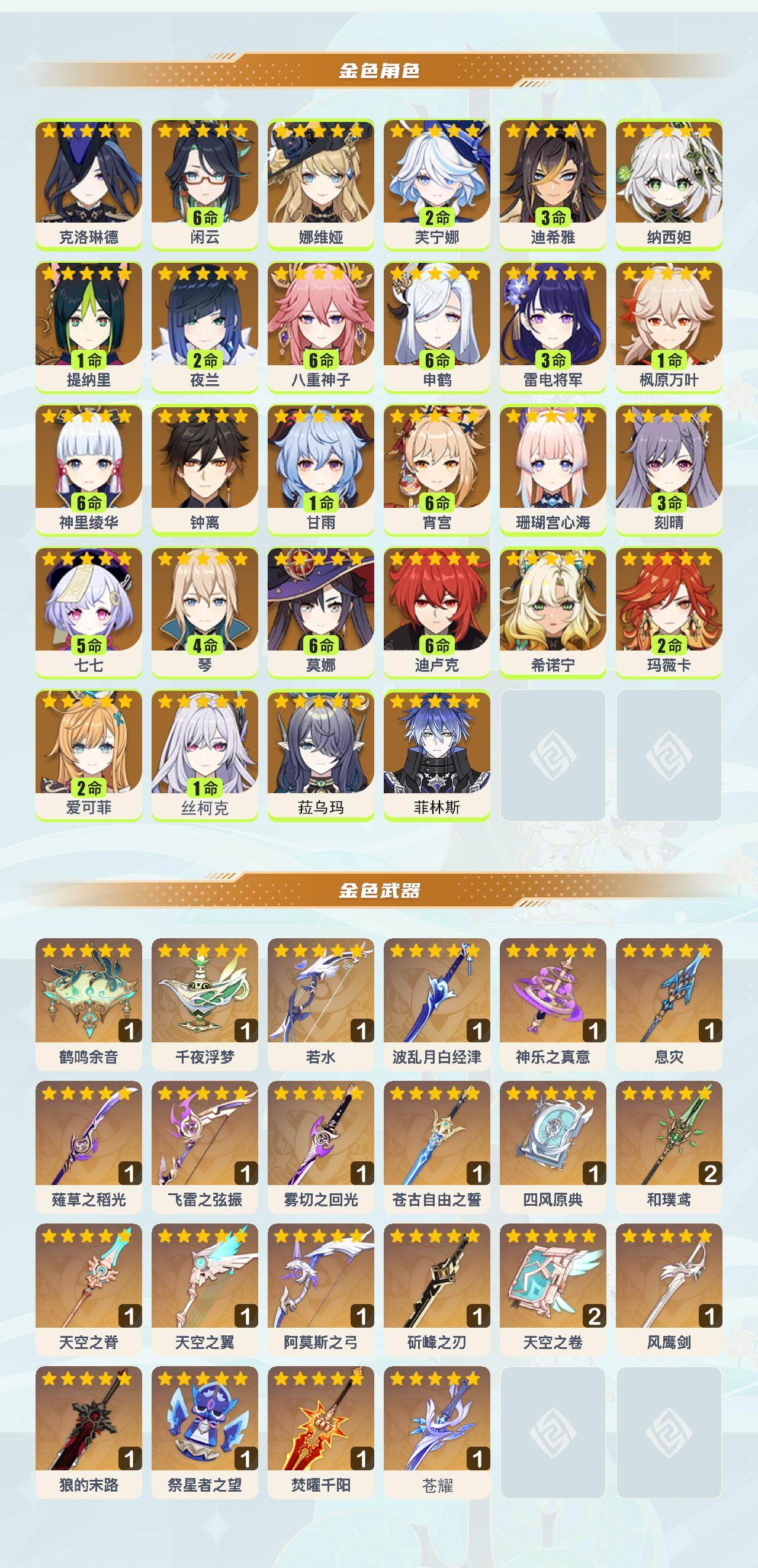 YSEY43745原神账号详情图3 YSEY43745原神账号详情图3