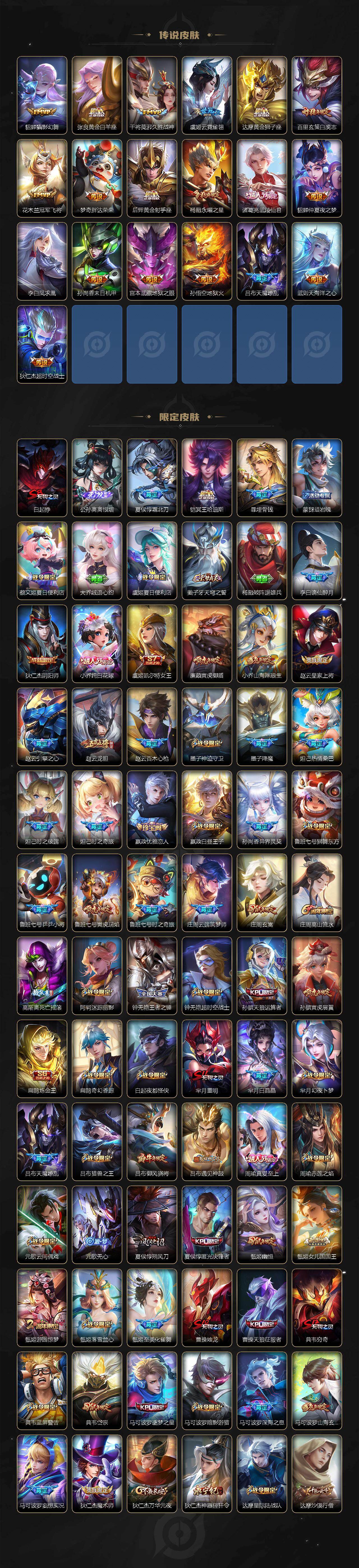 安卓Q-V10-最强王者段位-129英雄-702皮肤-12典藏皮肤-1典藏英雄-7无双-2珍品传说-127传说-253史诗
【英雄全皮】：廉颇全皮，赵云全皮，墨子全皮，嬴政全皮，阿轲全皮，扁鹊全皮，