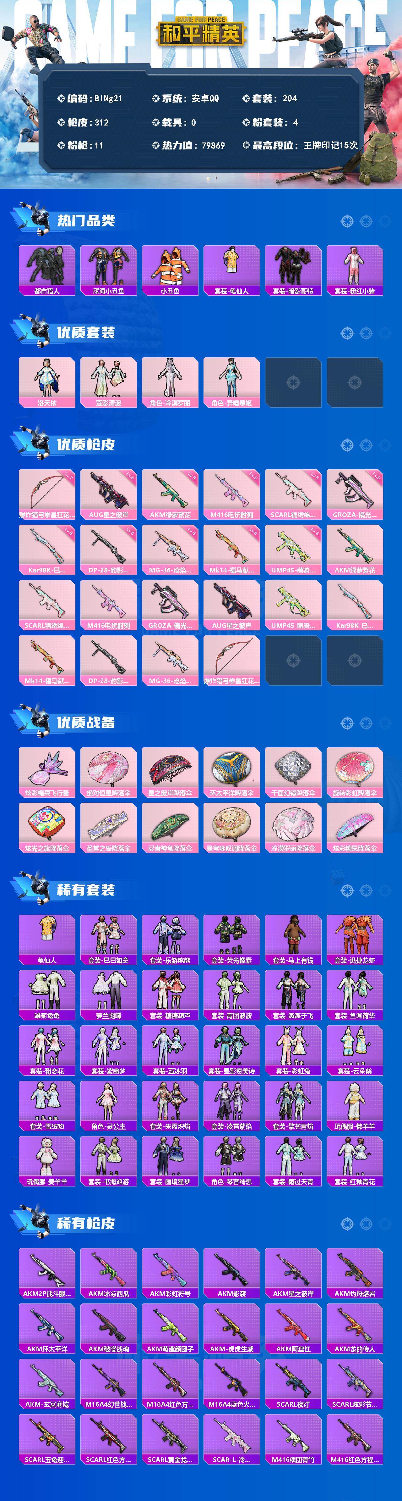 HPCMW4176361和平精英账号详情图2