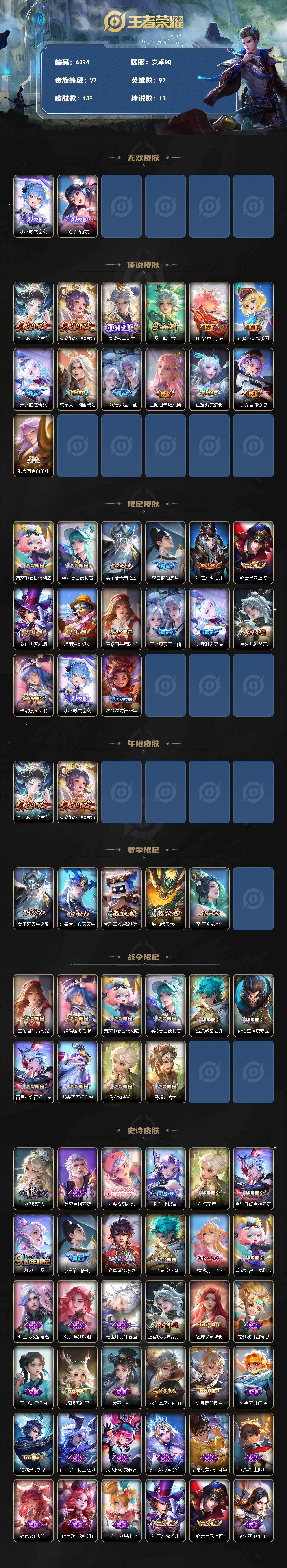 WZLX4257118王者荣耀账号详情图2