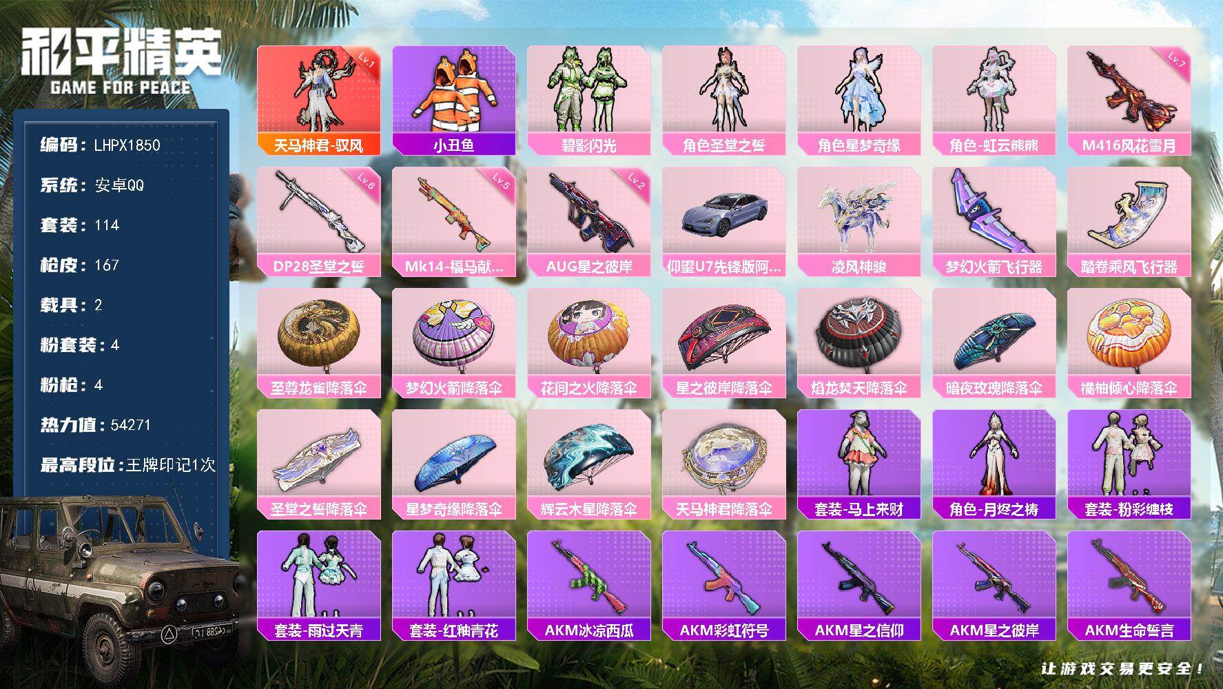 HPLX4145402和平精英账号详情图14 HPLX4145402和平精英账号详情图14