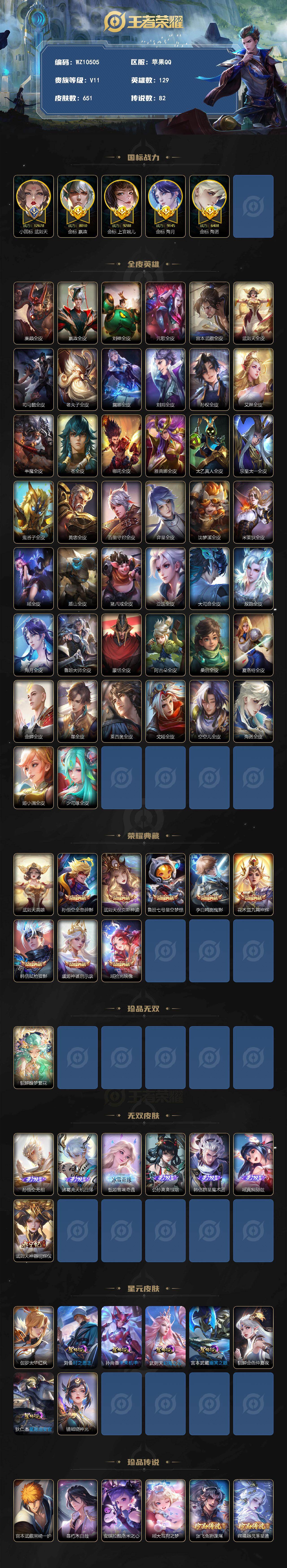 WZQM4277836王者荣耀账号详情图3