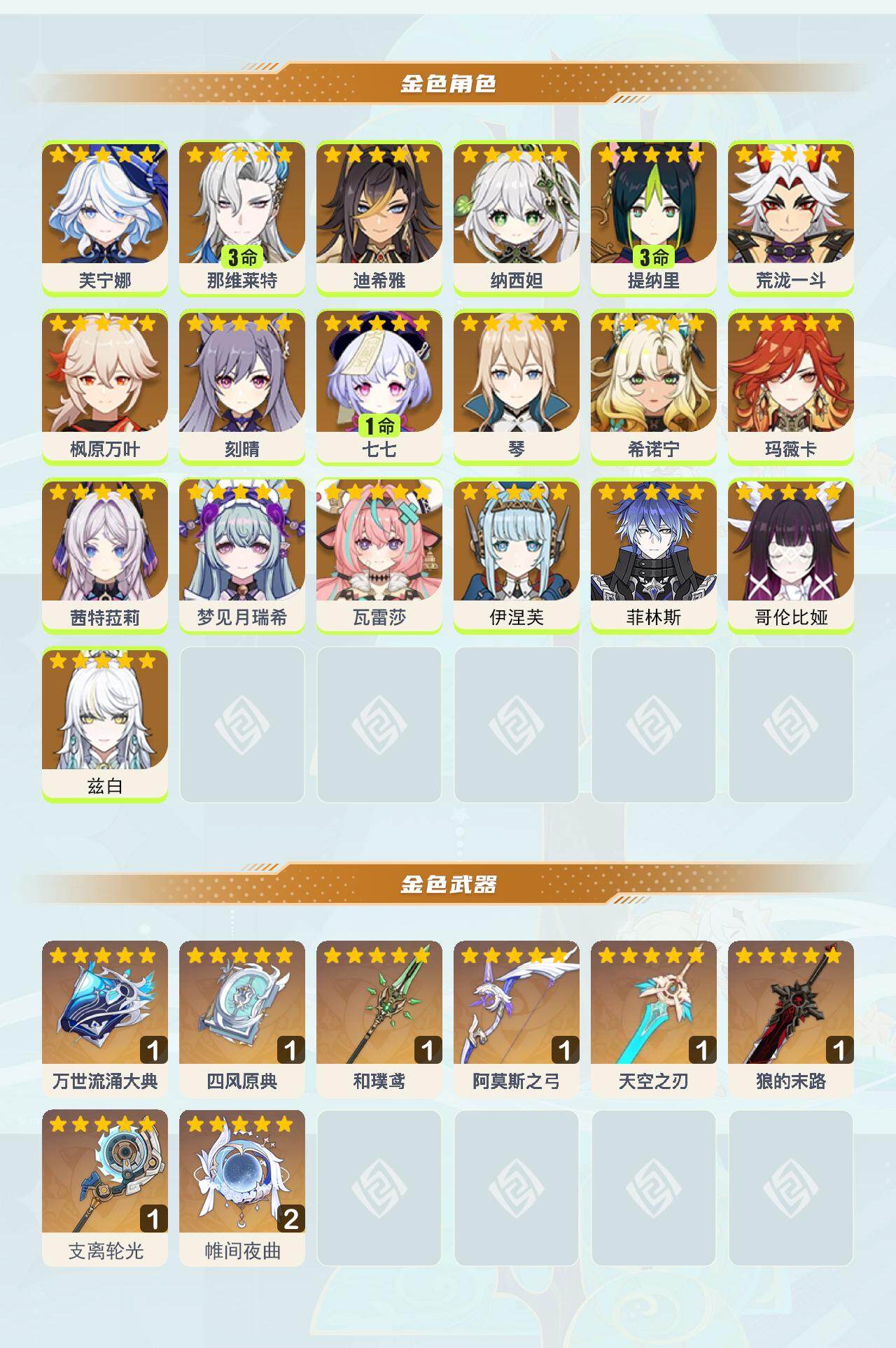 YSEY43763原神账号详情图3 YSEY43763原神账号详情图3