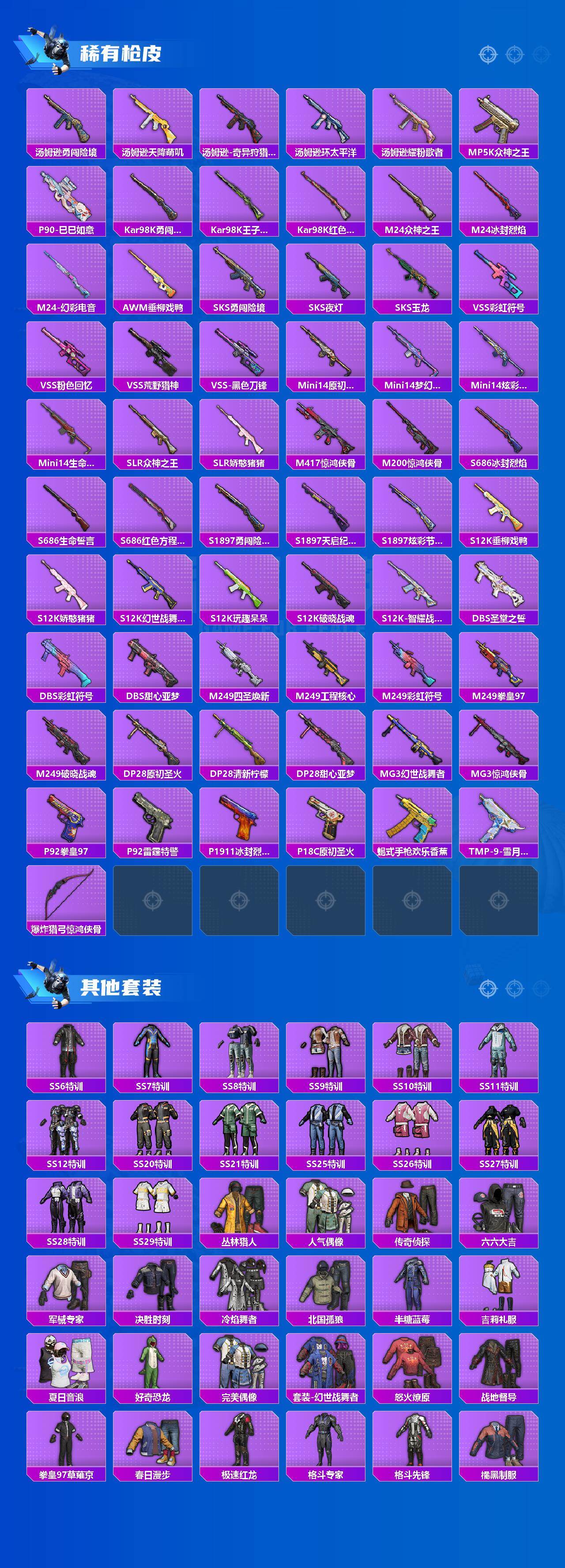 苹果 手Q-3粉装-6特效枪-1载具-1粉色飞行器-55241热力值-6王牌印记-154套装-198枪皮
【热门品类】：套装-龟仙人，套装-潮萌小黄鸭，熔岩游骑兵连帽夹克
【粉色套装】：粉装-宝贝奶