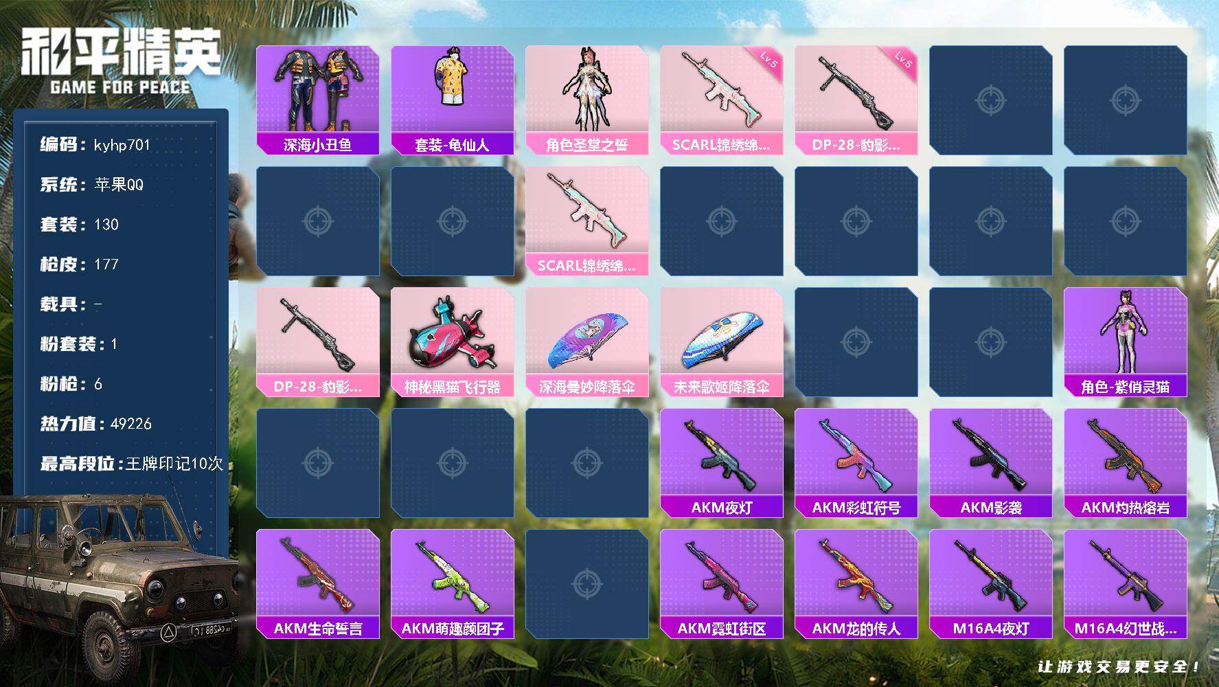 HPLX4142080和平精英账号详情图5