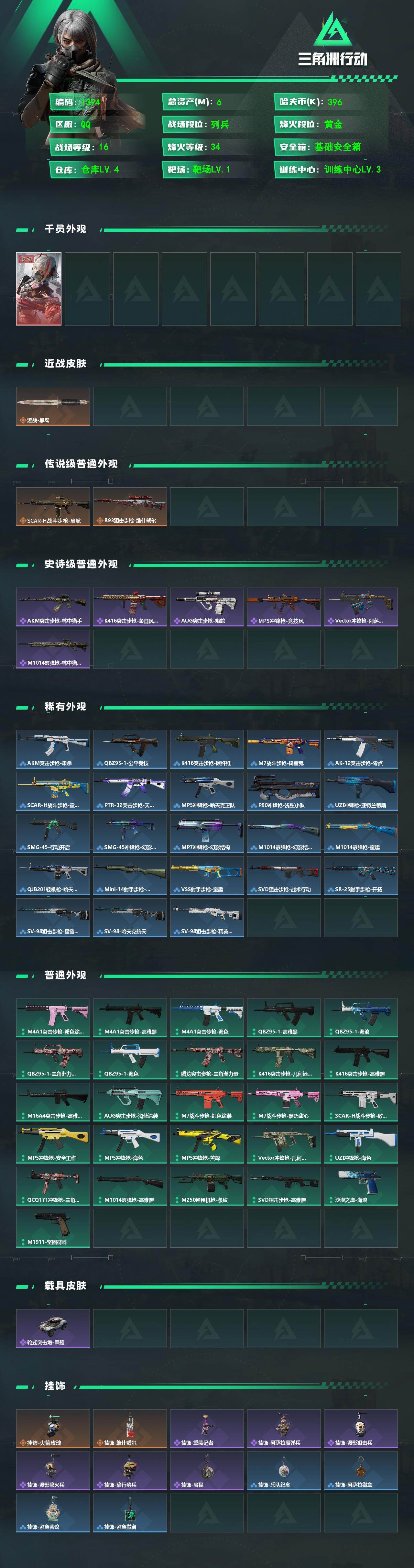 SJZCMW487780三角洲行动账号详情图2