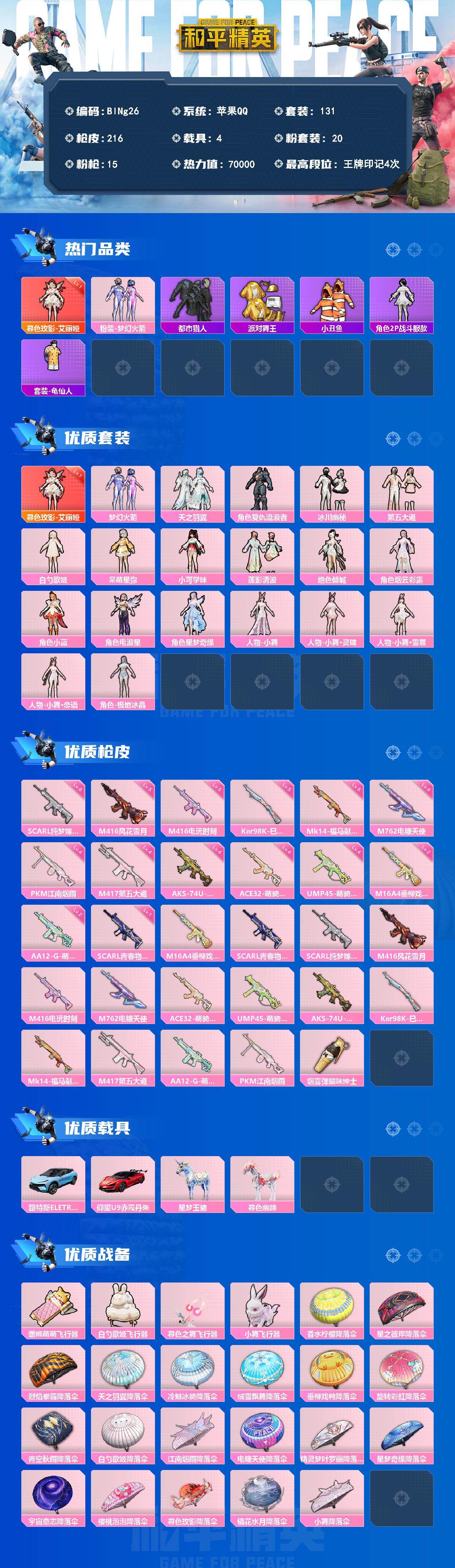 HPCMW4168031和平精英账号详情图2 HPCMW4168031和平精英账号详情图2