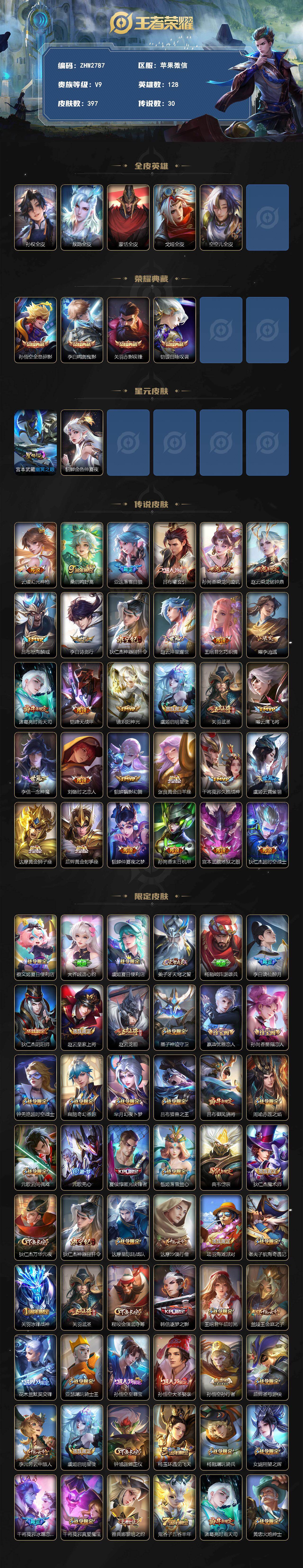 WZLE4259320王者荣耀账号详情图2