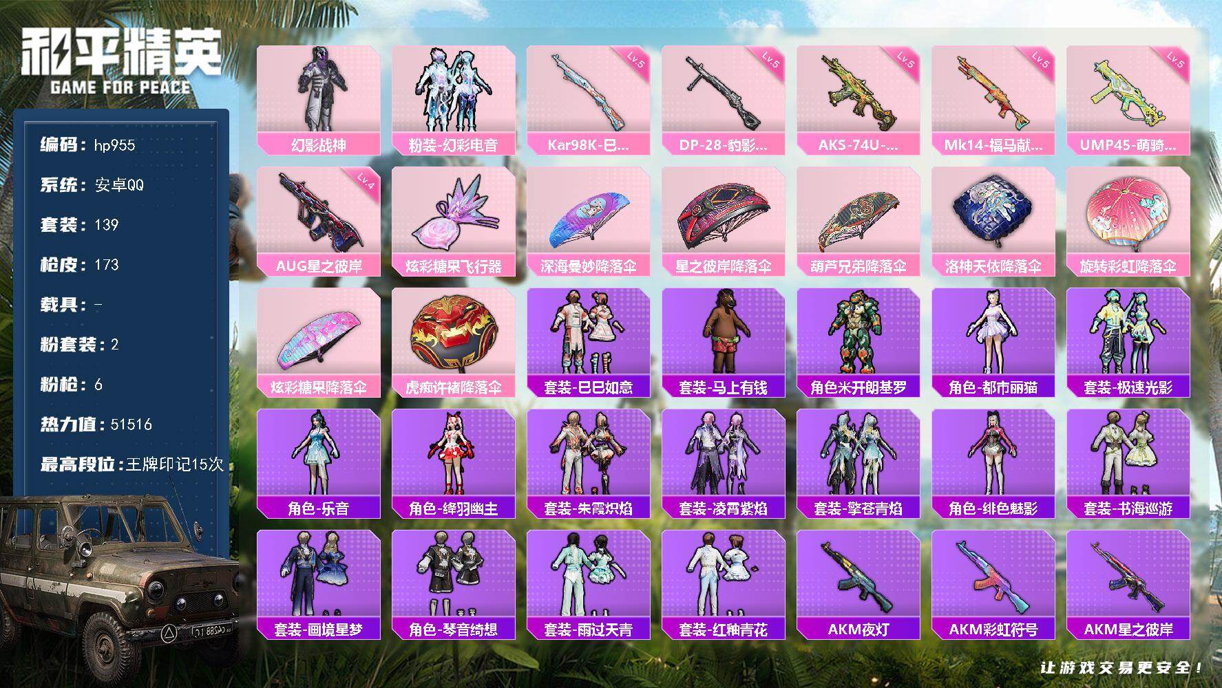 HPLX4143533和平精英账号详情图5 HPLX4143533和平精英账号详情图5