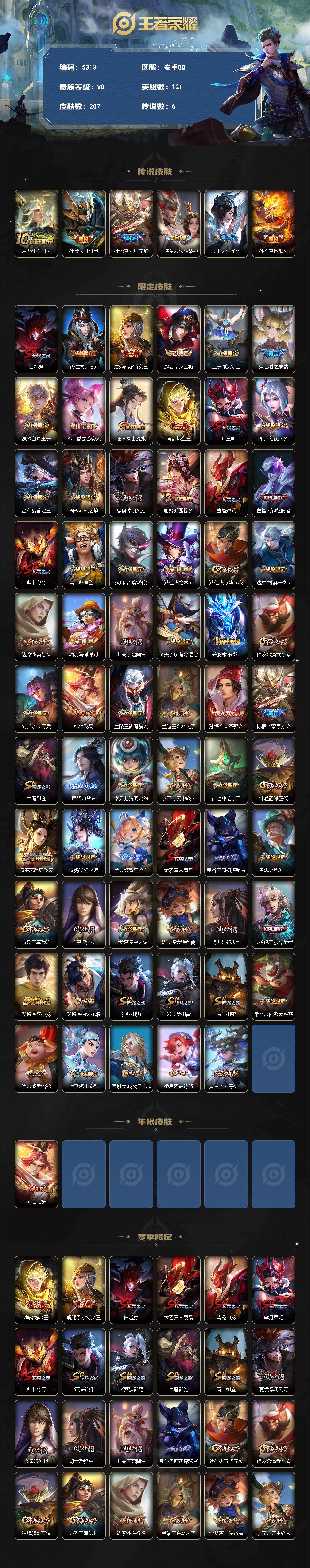 WZJZ4270056王者荣耀账号详情图2