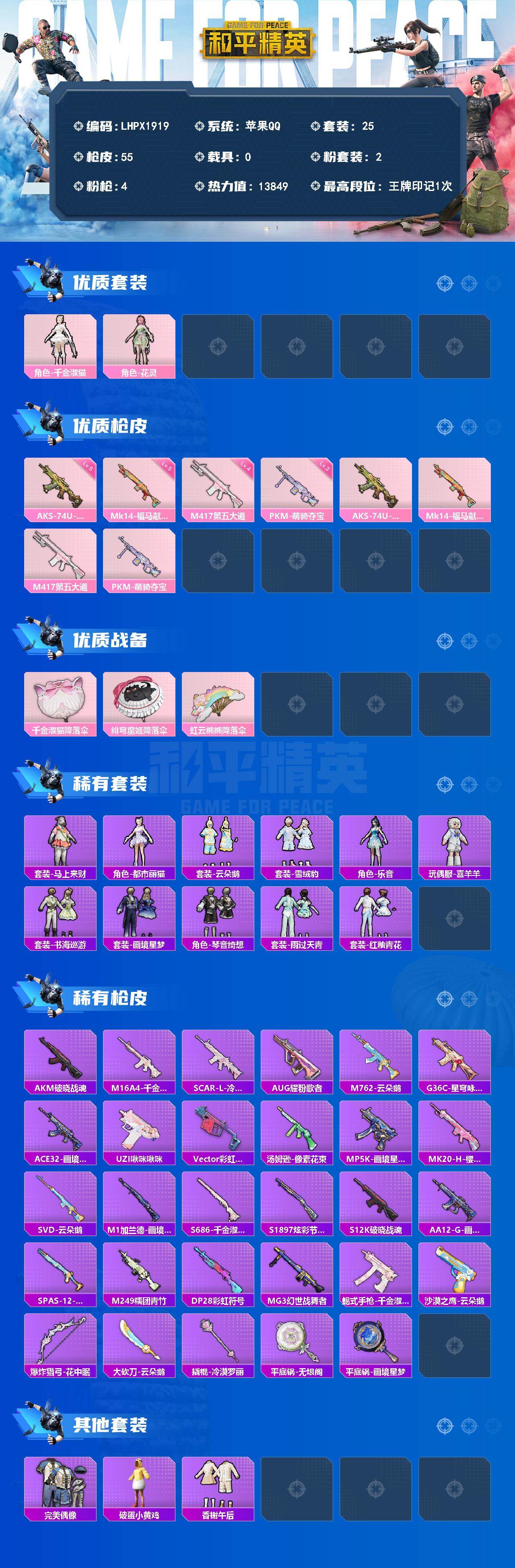 HPLX4145122和平精英账号详情图2 HPLX4145122和平精英账号详情图2