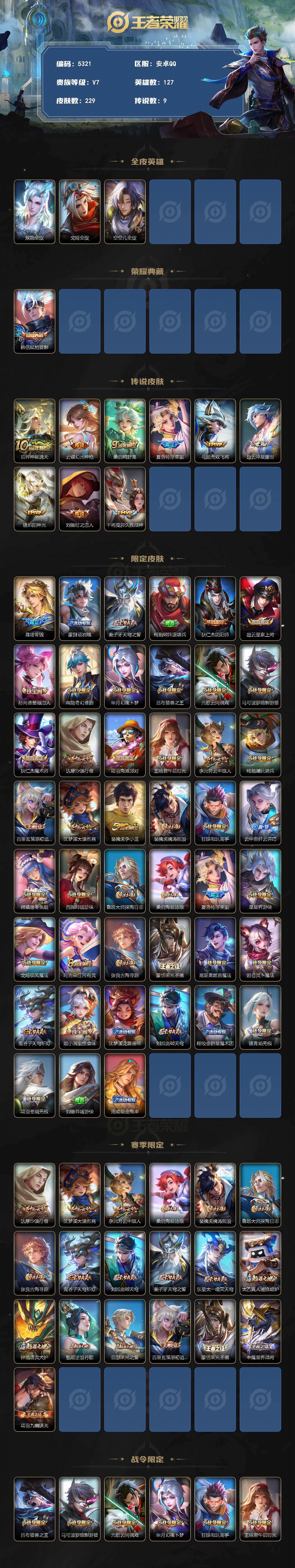 WZJZ4270093王者荣耀账号详情图2