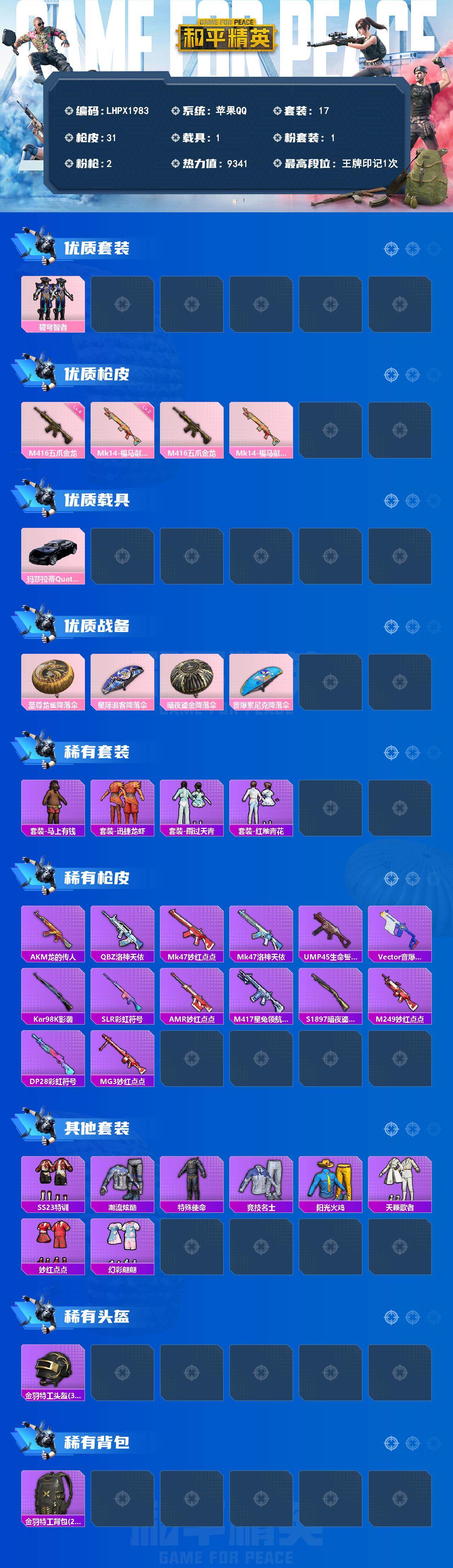 HPLE4150264和平精英账号详情图2