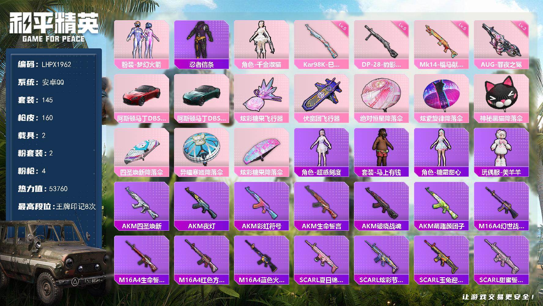 HPLX4151165和平精英账号详情图14 HPLX4151165和平精英账号详情图14