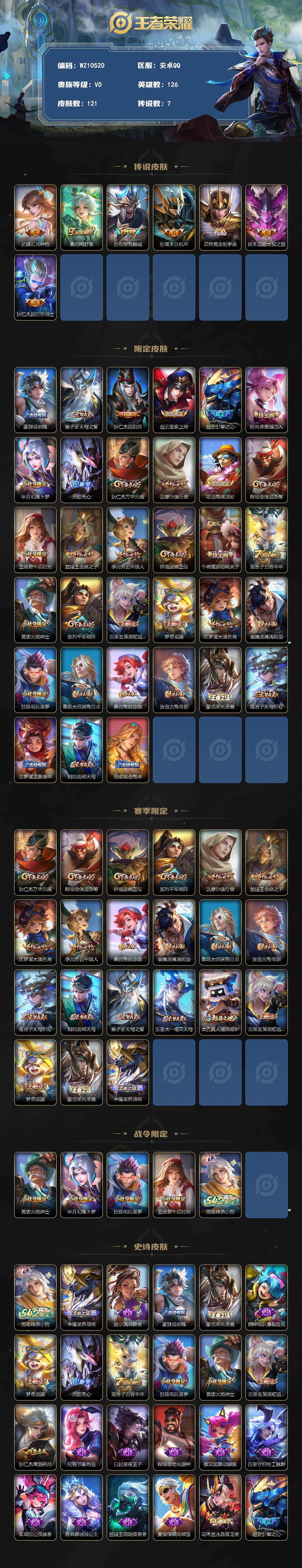 WZXS4279280王者荣耀账号详情图2