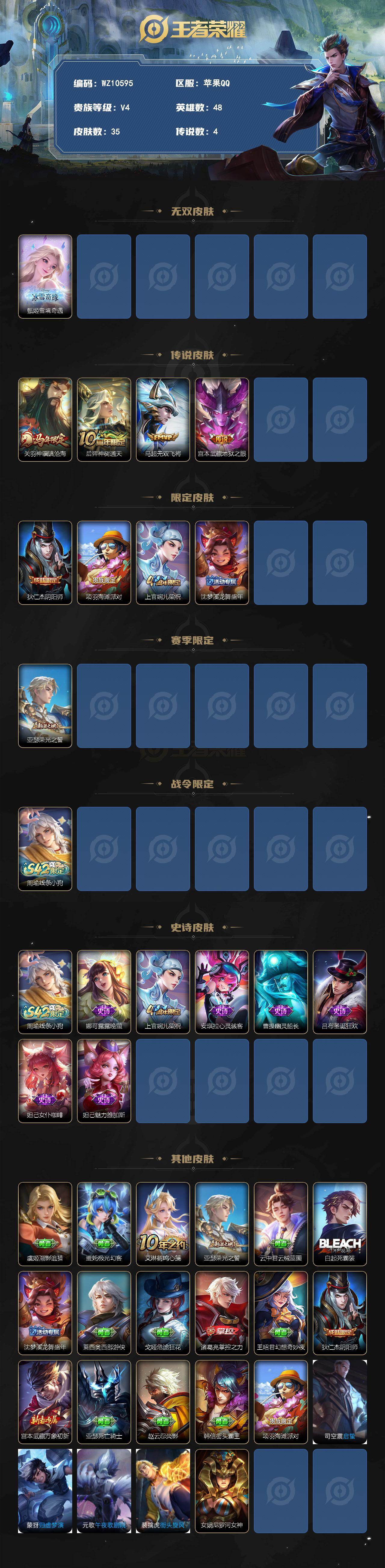 WZXS4282282王者荣耀账号详情图2