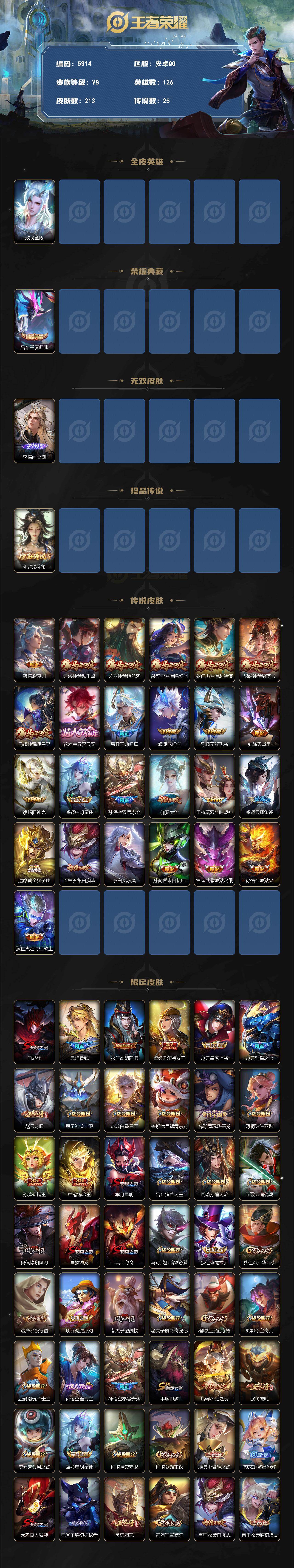 WZQM4270090王者荣耀账号详情图3