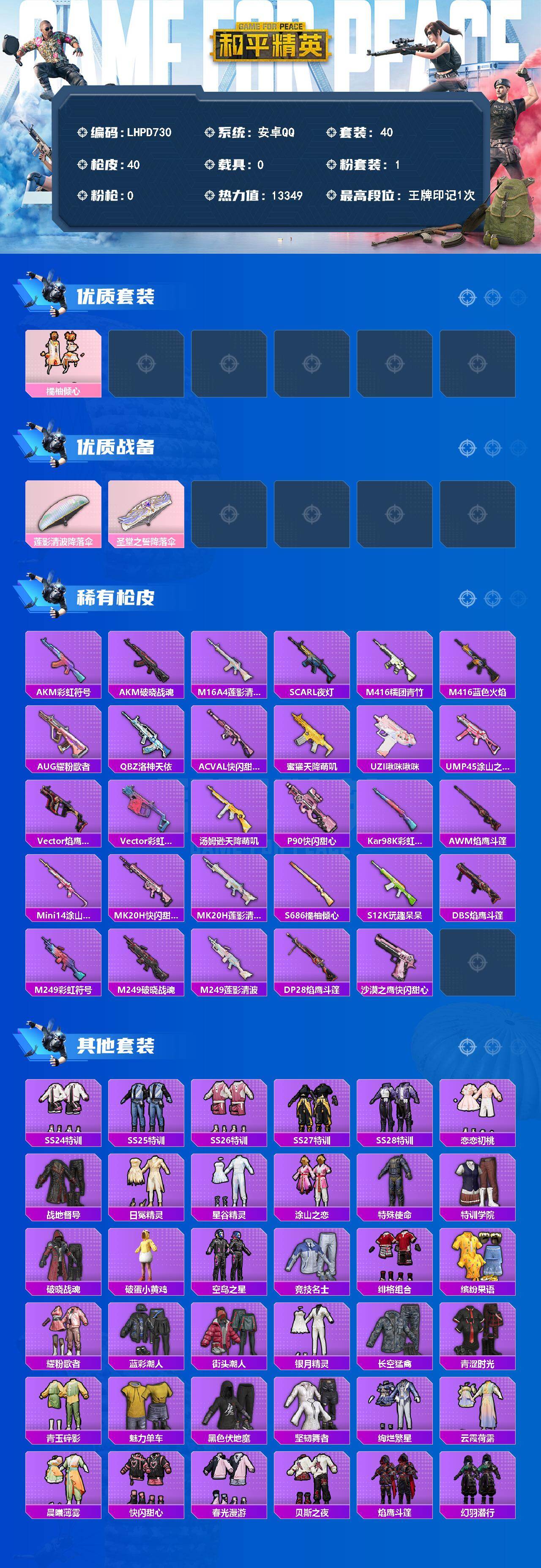 HPLE4145568和平精英账号详情图2 HPLE4145568和平精英账号详情图2