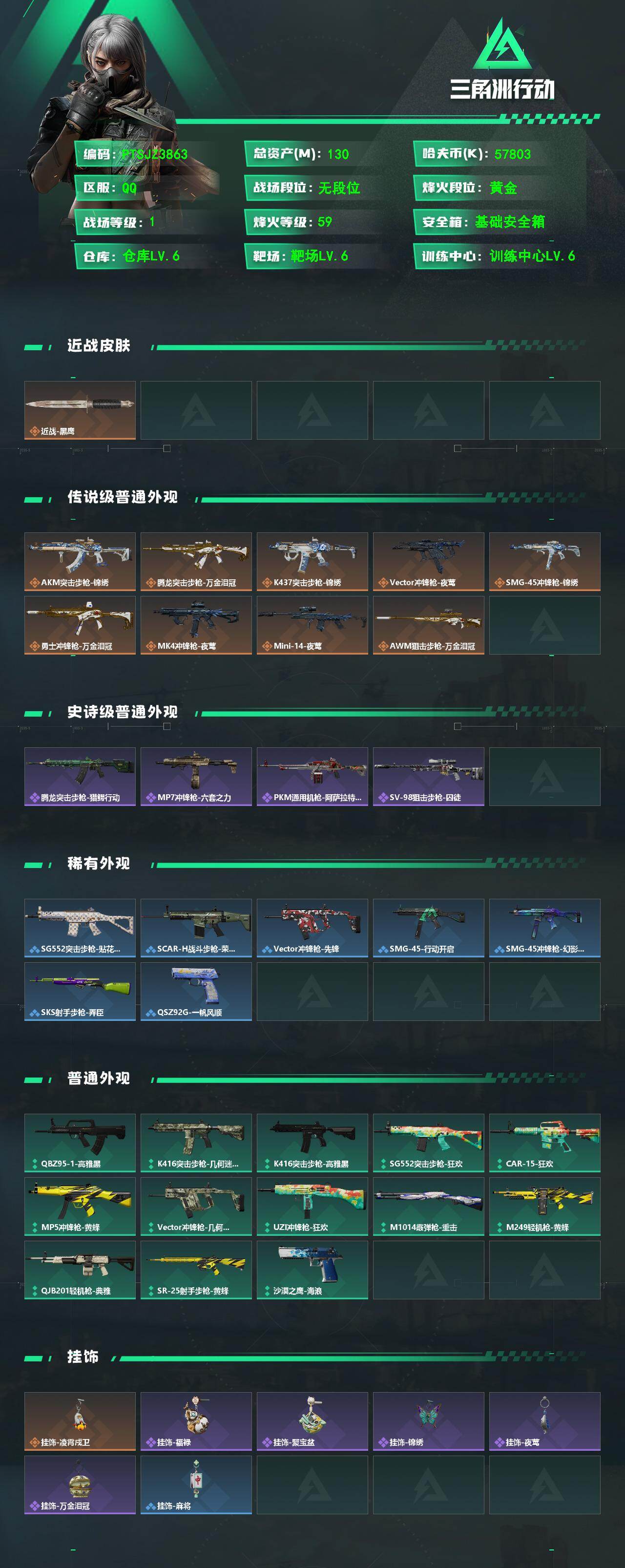 SJZQM481409三角洲行动账号详情图3