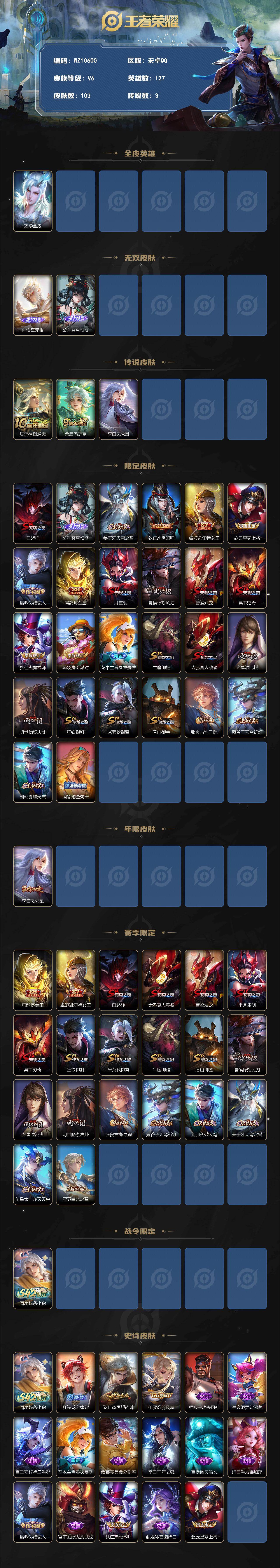 WZXS4283222王者荣耀账号详情图2