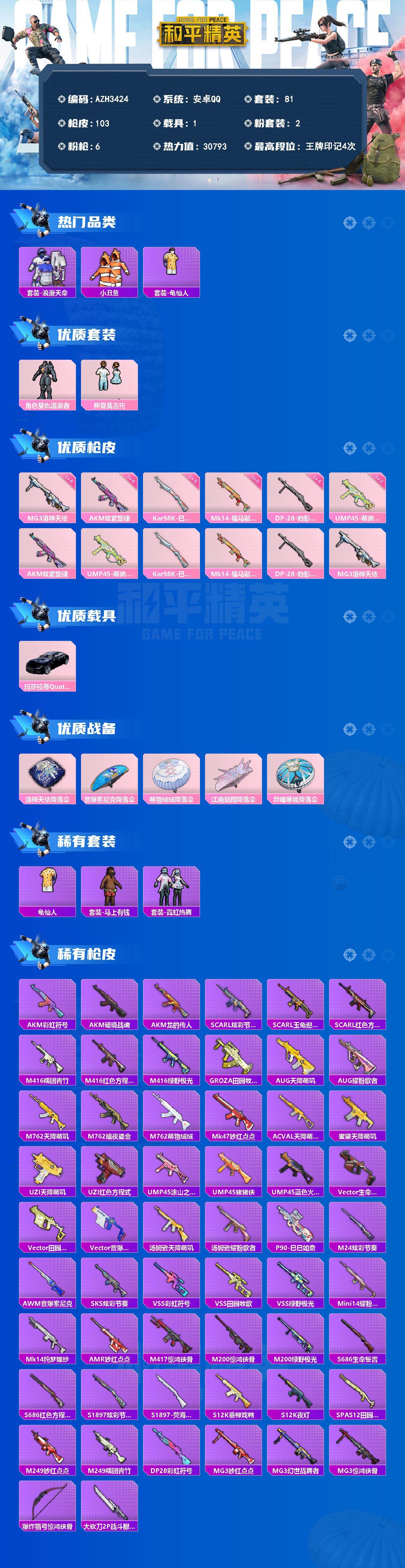 HPQM4150722和平精英账号详情图3