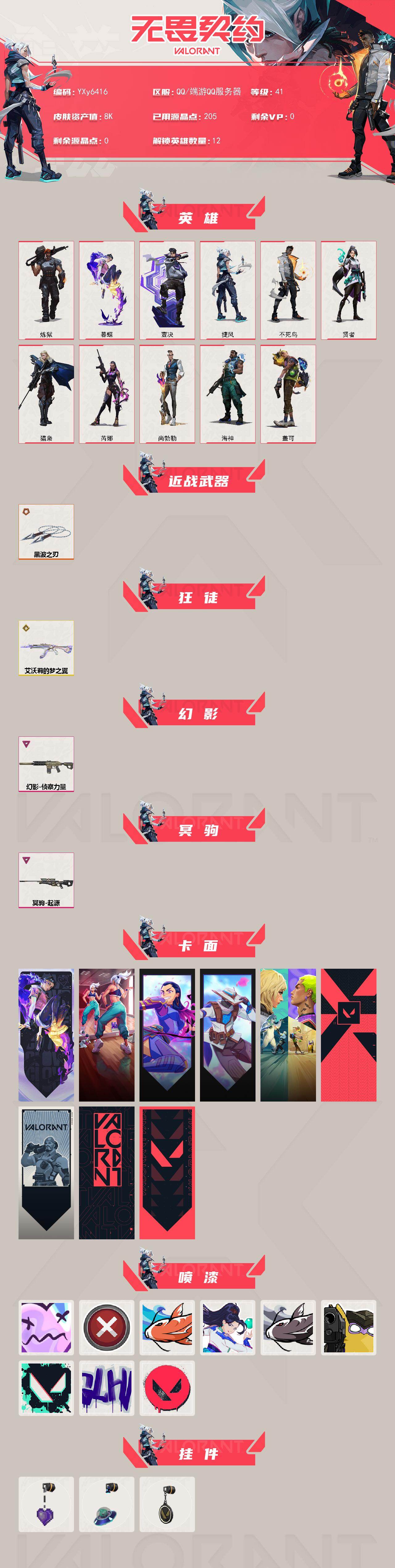 WWQLX427000无畏契约账号详情图2