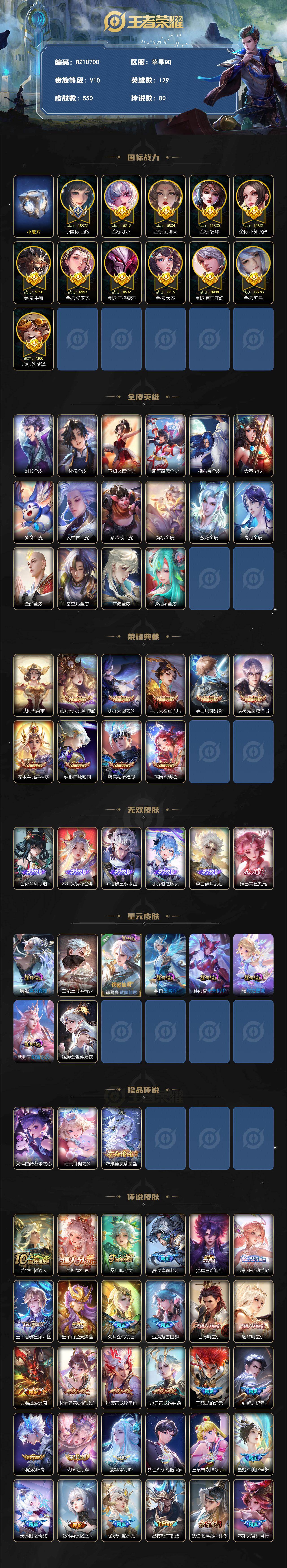 WZQM4288324王者荣耀账号详情图3