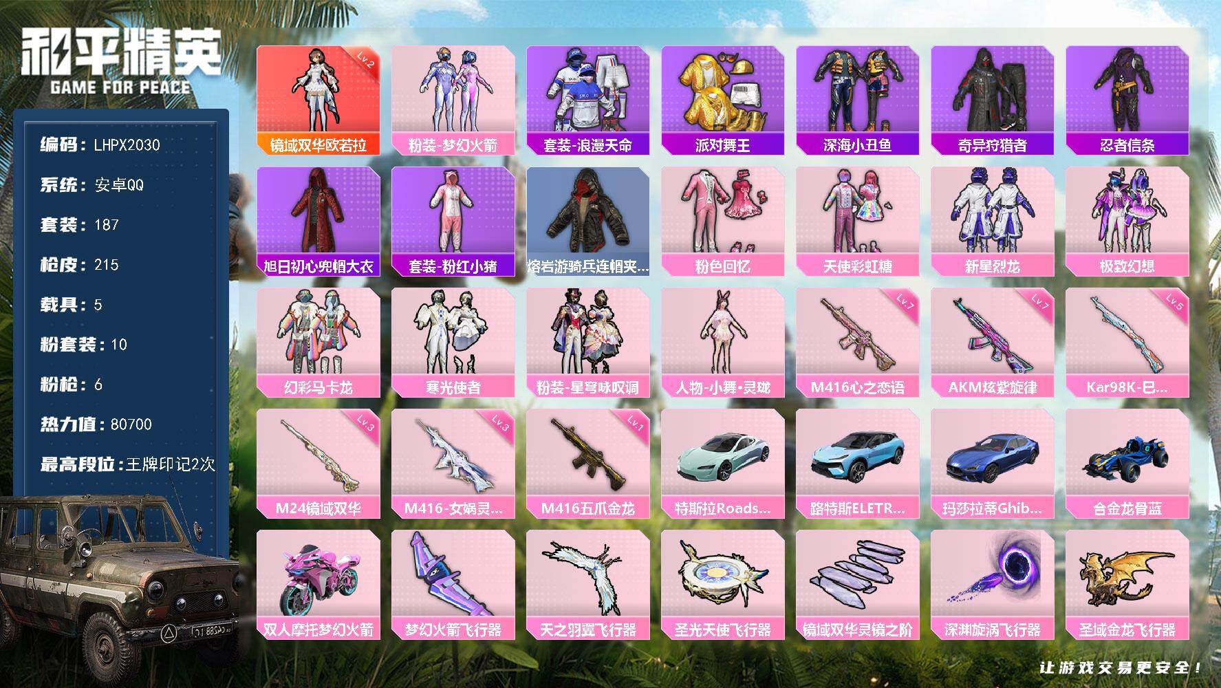 HPLX4151953和平精英账号详情图15 HPLX4151953和平精英账号详情图15