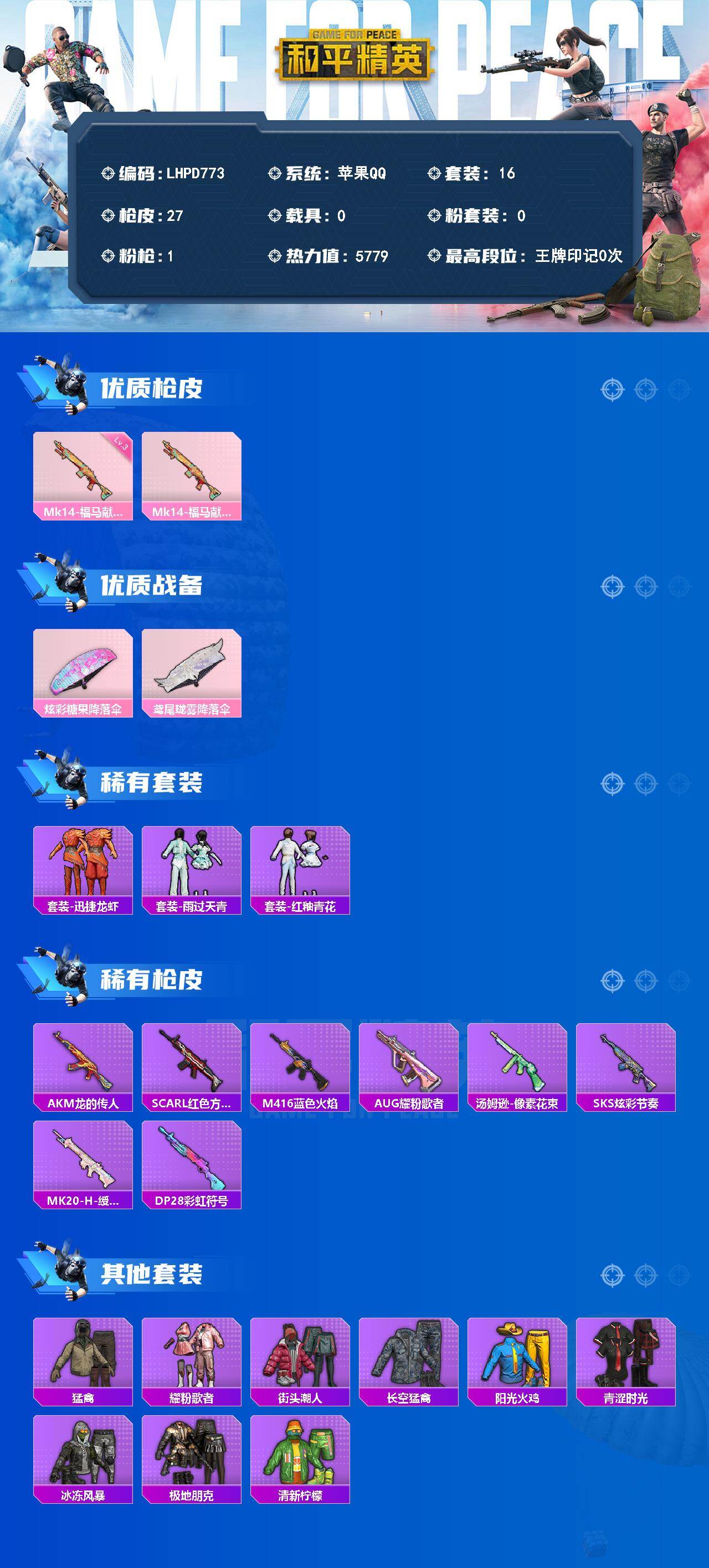 HPLE4151819和平精英账号详情图2