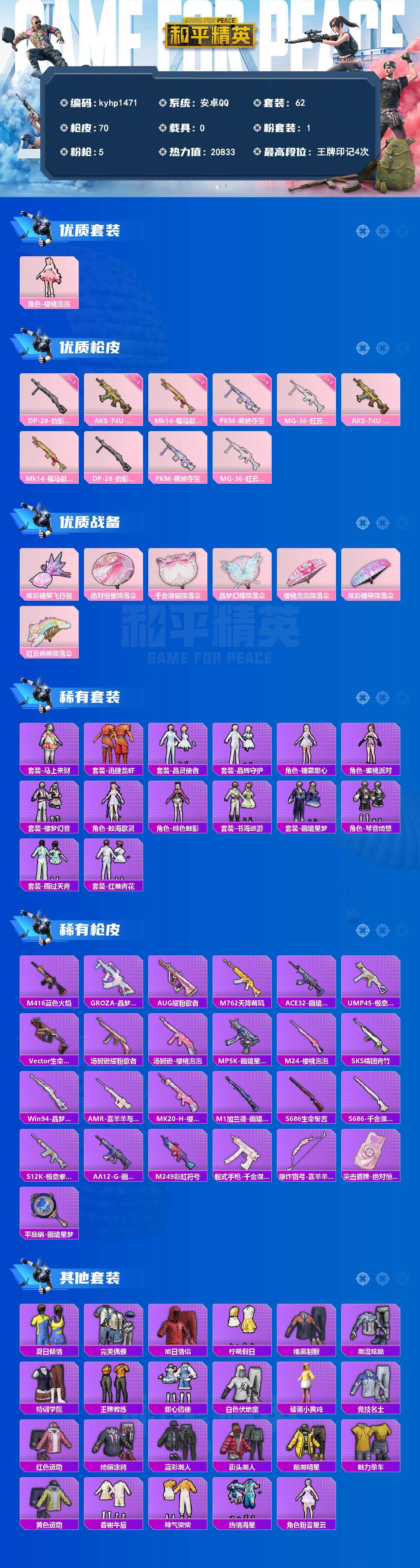 HPLX4155119和平精英账号详情图2