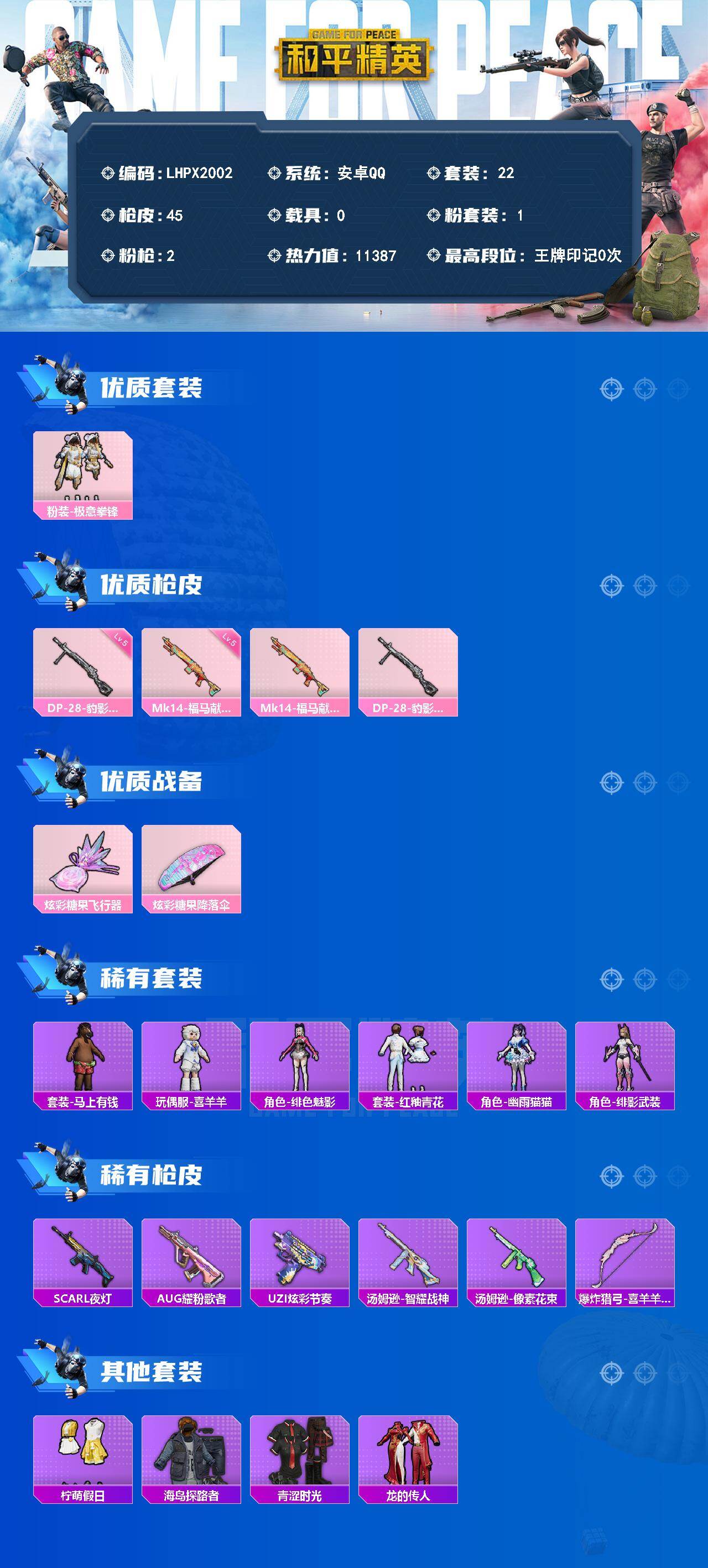 HPLX4152501和平精英账号详情图2