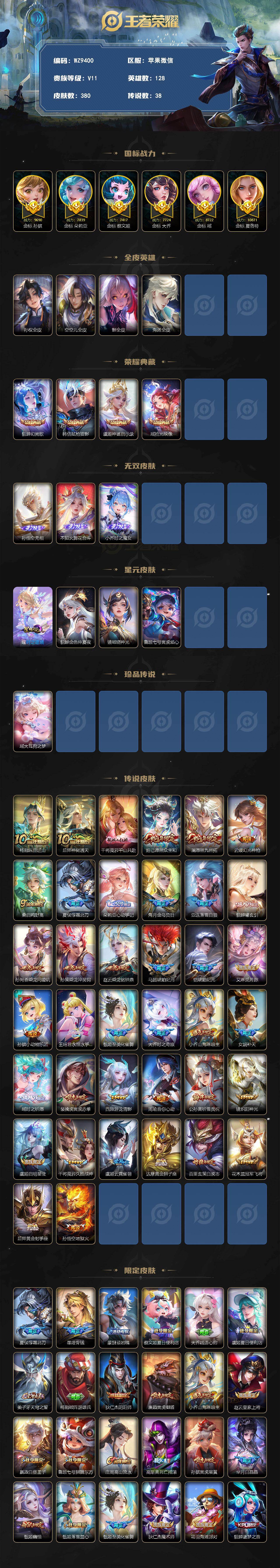 WZCMW4283056王者荣耀账号详情图2