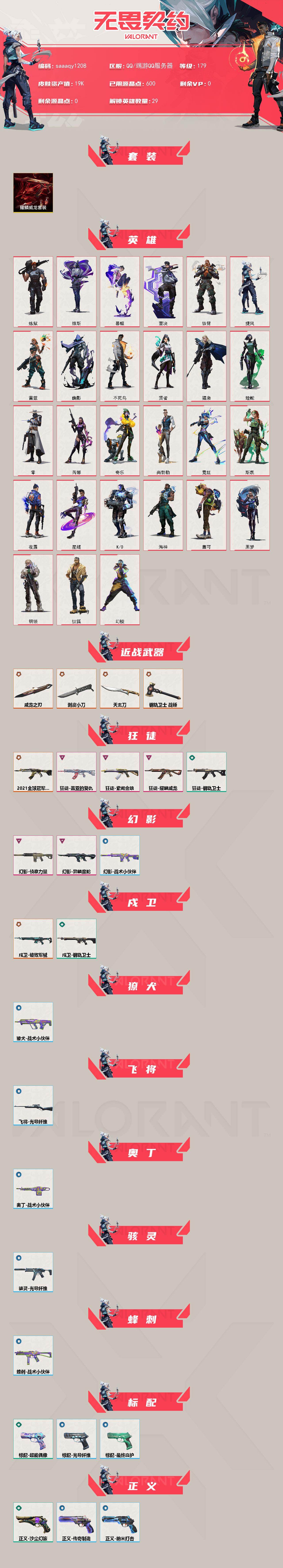 【套装】：耀鳞威龙套装
【英雄】：幻棱，炼狱，维斯，暮蝶，钛狐，壹决，铁臂，捷风，雷兹，幽影，不死鸟，贤者，猎枭，蝰蛇，零，芮娜，奇乐，尚勃勒，霓虹，斯凯，夜露，星礈，K/O，海神，盖可，黑梦，钢锁