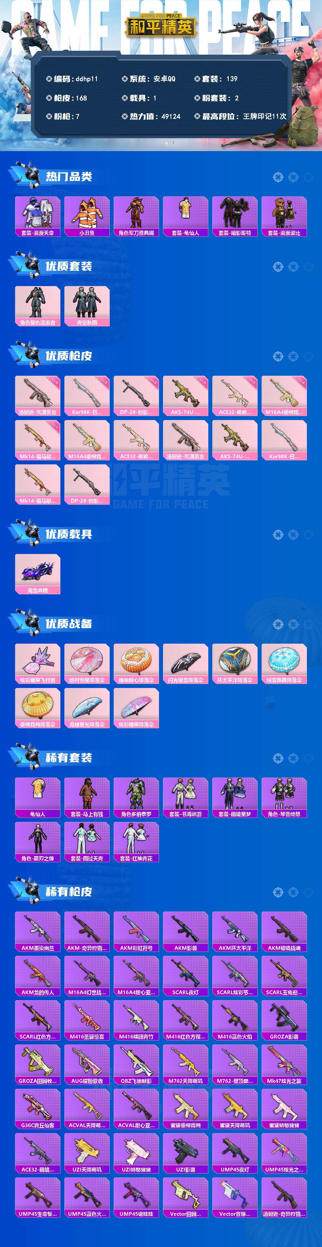 HPCMW4170910和平精英账号详情图2